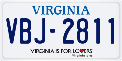 VA license plate VBJ2811