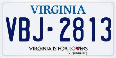 VA license plate VBJ2813