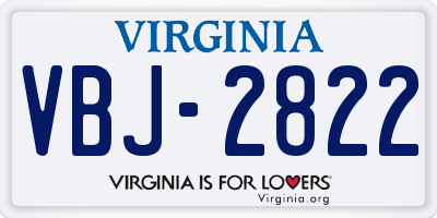 VA license plate VBJ2822