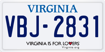 VA license plate VBJ2831