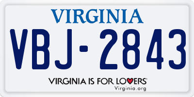 VA license plate VBJ2843