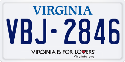 VA license plate VBJ2846