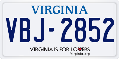 VA license plate VBJ2852