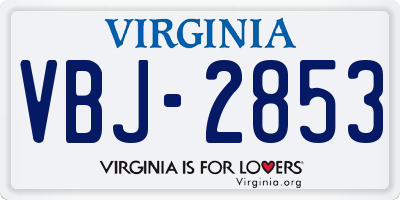 VA license plate VBJ2853