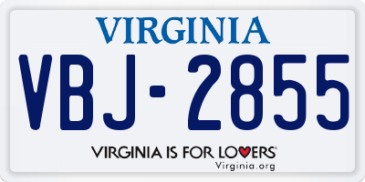 VA license plate VBJ2855