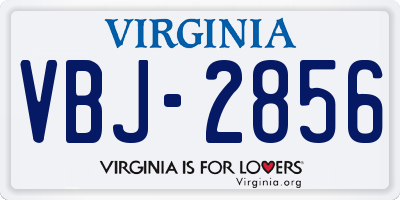 VA license plate VBJ2856