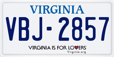 VA license plate VBJ2857