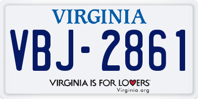 VA license plate VBJ2861