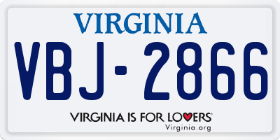 VA license plate VBJ2866