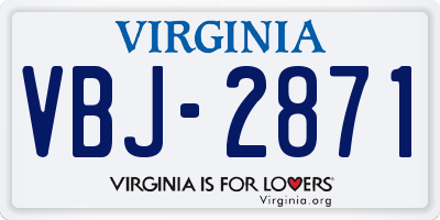 VA license plate VBJ2871