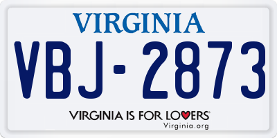 VA license plate VBJ2873