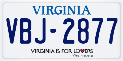 VA license plate VBJ2877