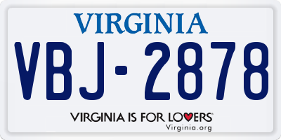 VA license plate VBJ2878