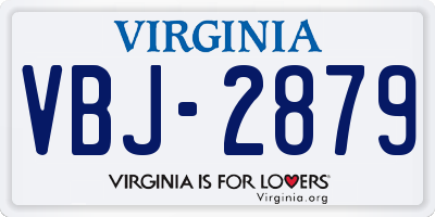 VA license plate VBJ2879