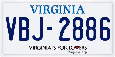 VA license plate VBJ2886