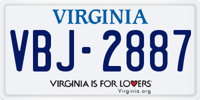 VA license plate VBJ2887