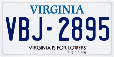 VA license plate VBJ2895