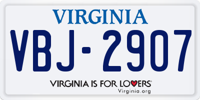 VA license plate VBJ2907