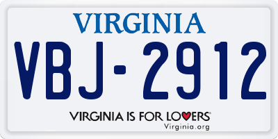 VA license plate VBJ2912
