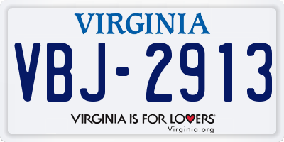 VA license plate VBJ2913