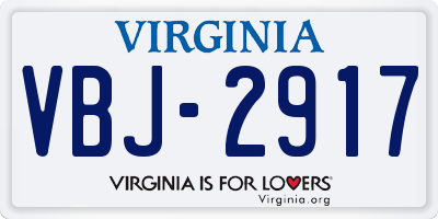 VA license plate VBJ2917