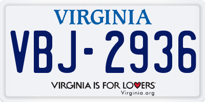 VA license plate VBJ2936