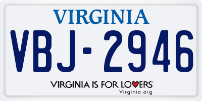 VA license plate VBJ2946