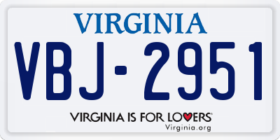 VA license plate VBJ2951
