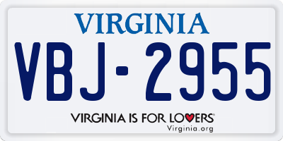 VA license plate VBJ2955