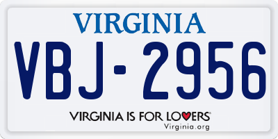 VA license plate VBJ2956