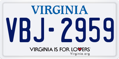 VA license plate VBJ2959