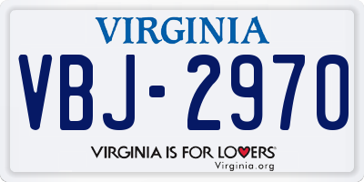 VA license plate VBJ2970