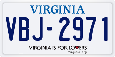 VA license plate VBJ2971