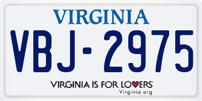 VA license plate VBJ2975