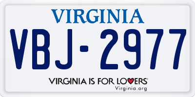VA license plate VBJ2977
