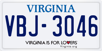 VA license plate VBJ3046