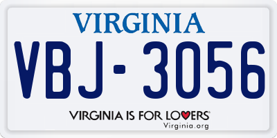 VA license plate VBJ3056