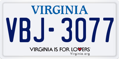 VA license plate VBJ3077