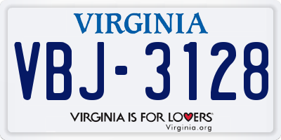 VA license plate VBJ3128