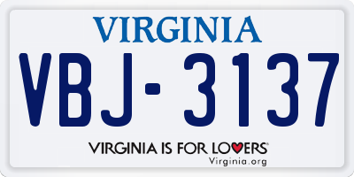 VA license plate VBJ3137
