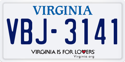 VA license plate VBJ3141