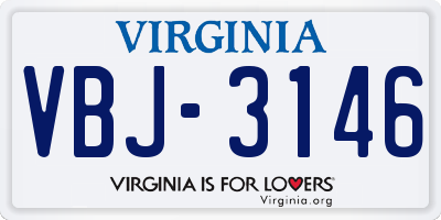 VA license plate VBJ3146