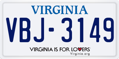 VA license plate VBJ3149