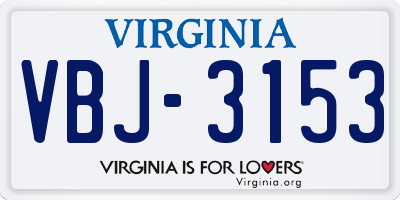 VA license plate VBJ3153