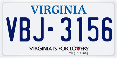 VA license plate VBJ3156