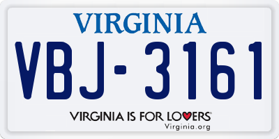 VA license plate VBJ3161