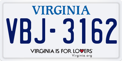 VA license plate VBJ3162