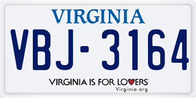 VA license plate VBJ3164