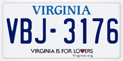 VA license plate VBJ3176