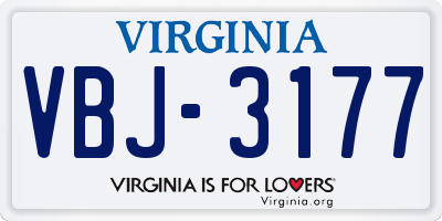 VA license plate VBJ3177